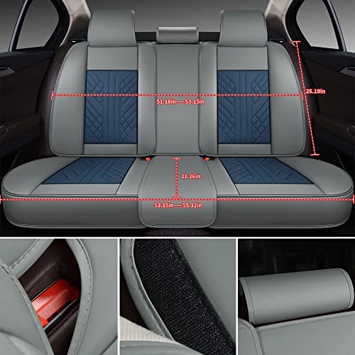 GXT-01SP-C29 - Rear Seat Grey and Blue Faux Leather