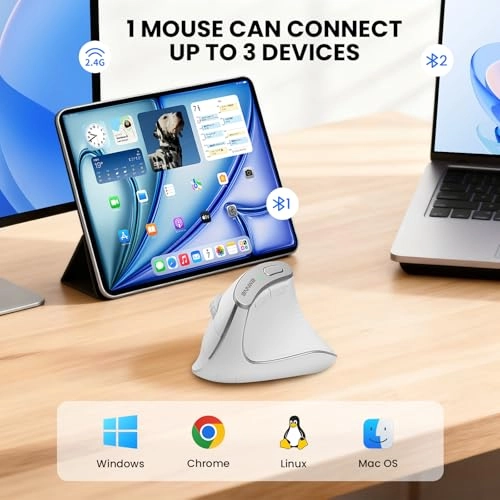 Vertical Ergonomic Mouse - Bluetooth 2.4G