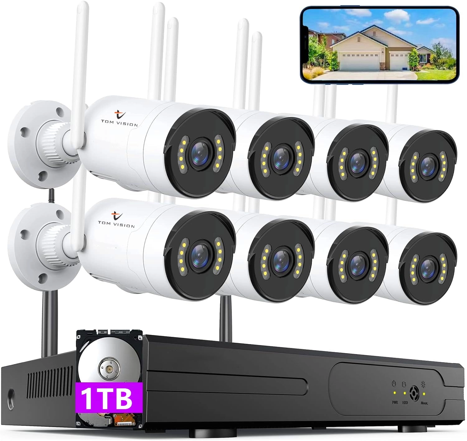 MaxseGroup NVR - 8 Packs 10 Channels 3MP