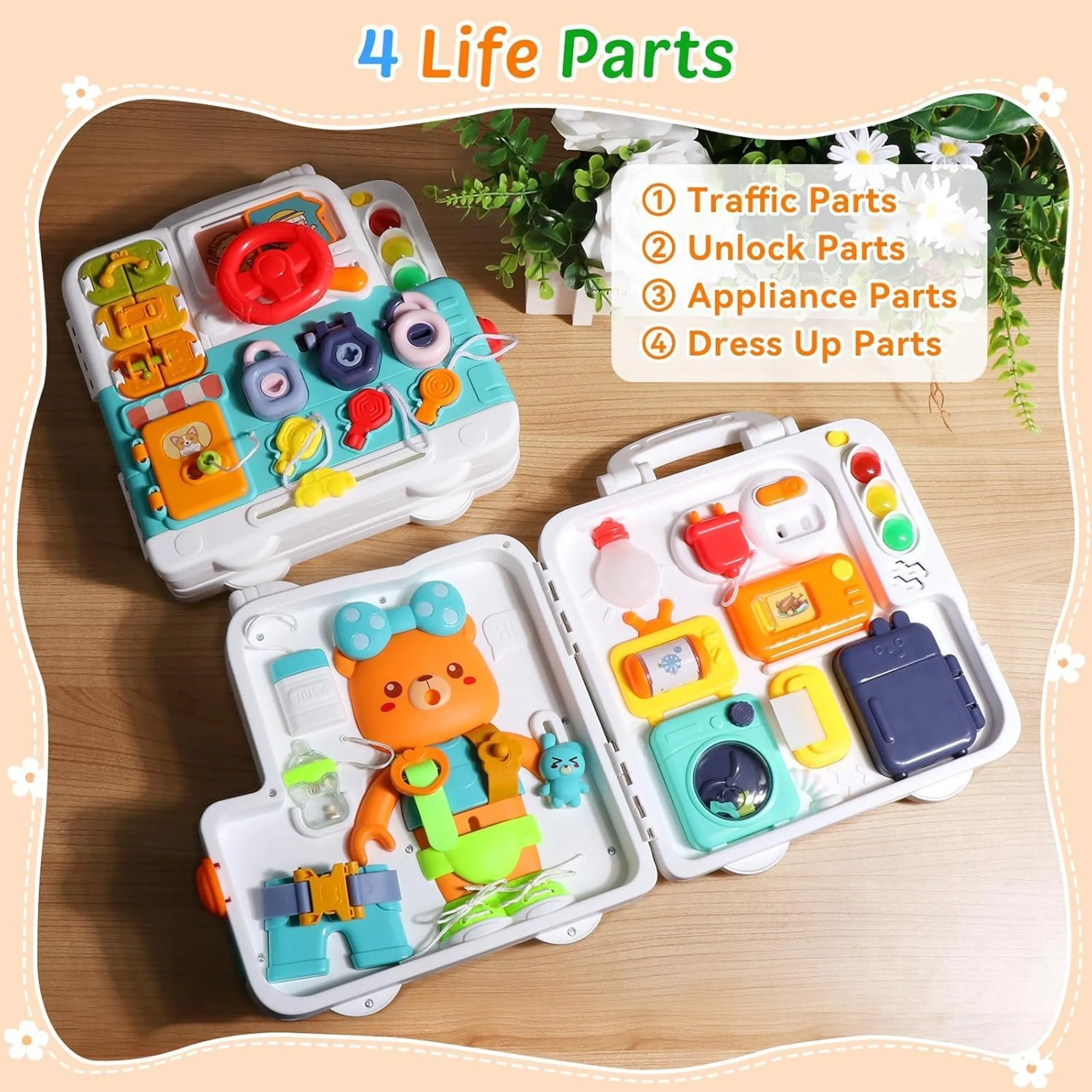 30 Activities Interactive Busy Board - Suitable for 24 to 48 months