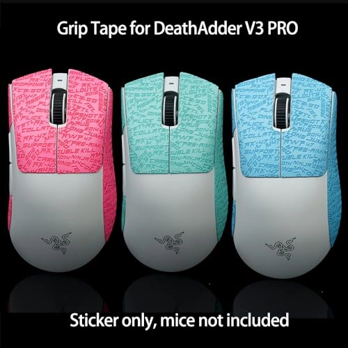 Mouse Grip Tape - Compatible Razer Deathadder V3 Pro CS Blue 0.3 mm