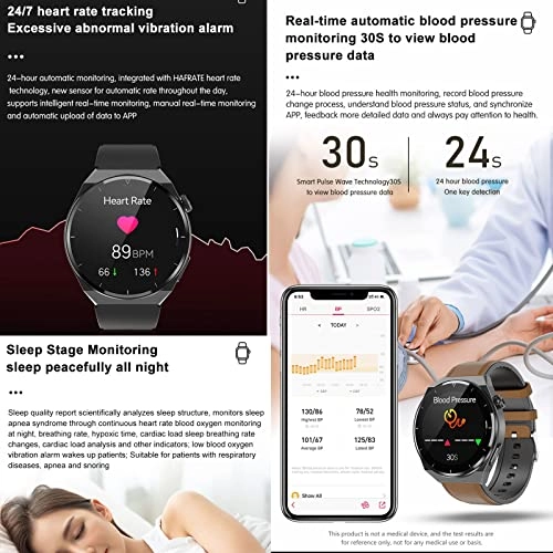 Blood Glucose Smart Watch - ECG HRV 20 Sports Modes