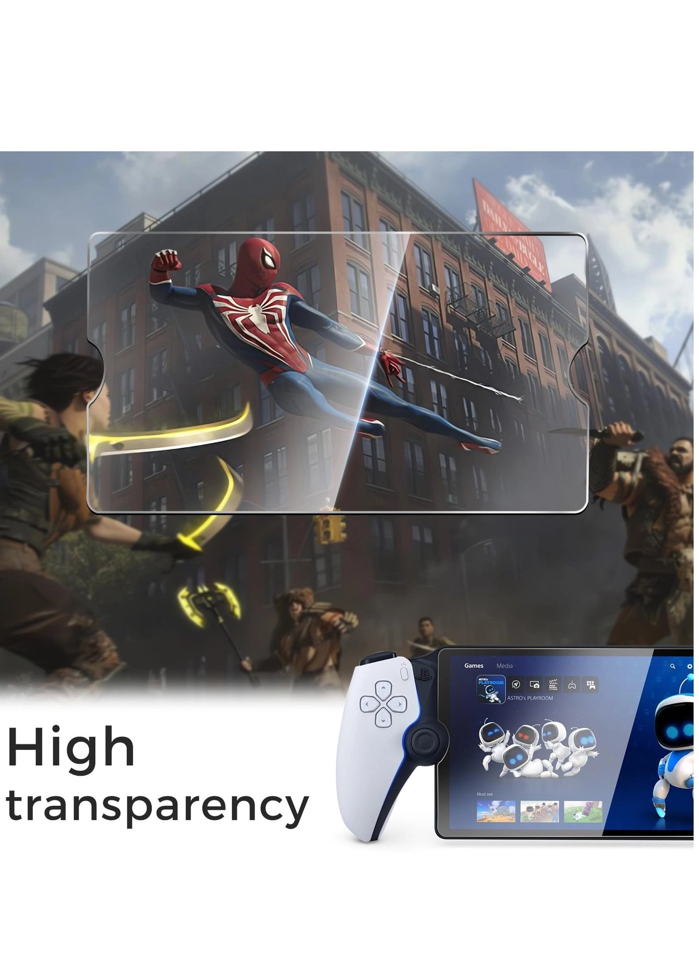 Tempered Glass Screen Protector - Ultra HD Anti-Fingerprint Compatible with PS5 Portal Pack