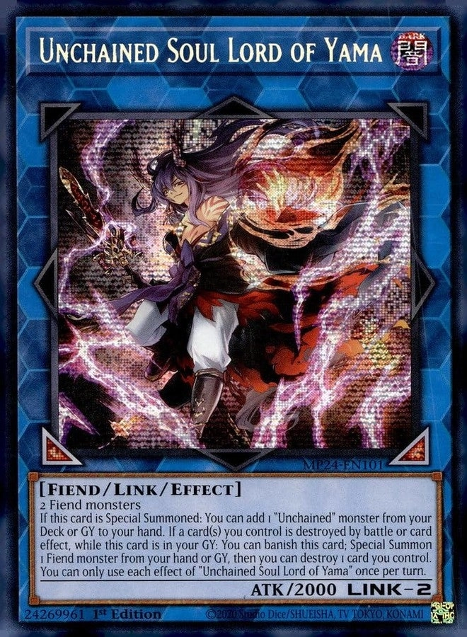Yu-Gi-Oh! Unchained Soul Lord of Yama MP24-EN101 - Prismatic Secret Rare - 1st Edition