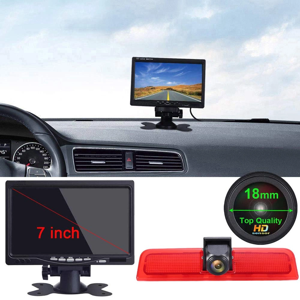 Brake Light Camera - 1280 x 720px Night vision + LCD Monitor - 4.3 Inches