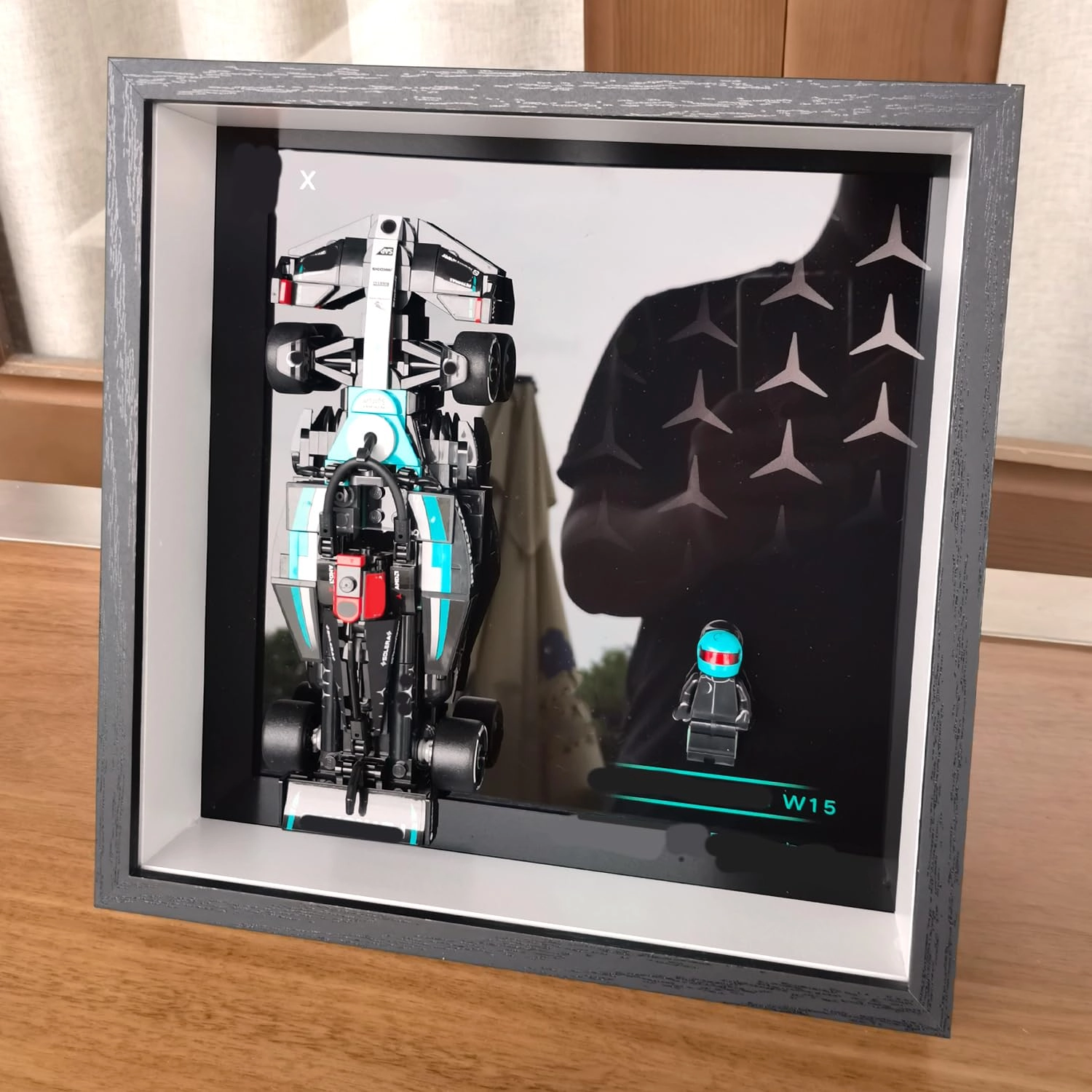 JKZUZU Display Photo Frame - Black Acrylic Wall Mount