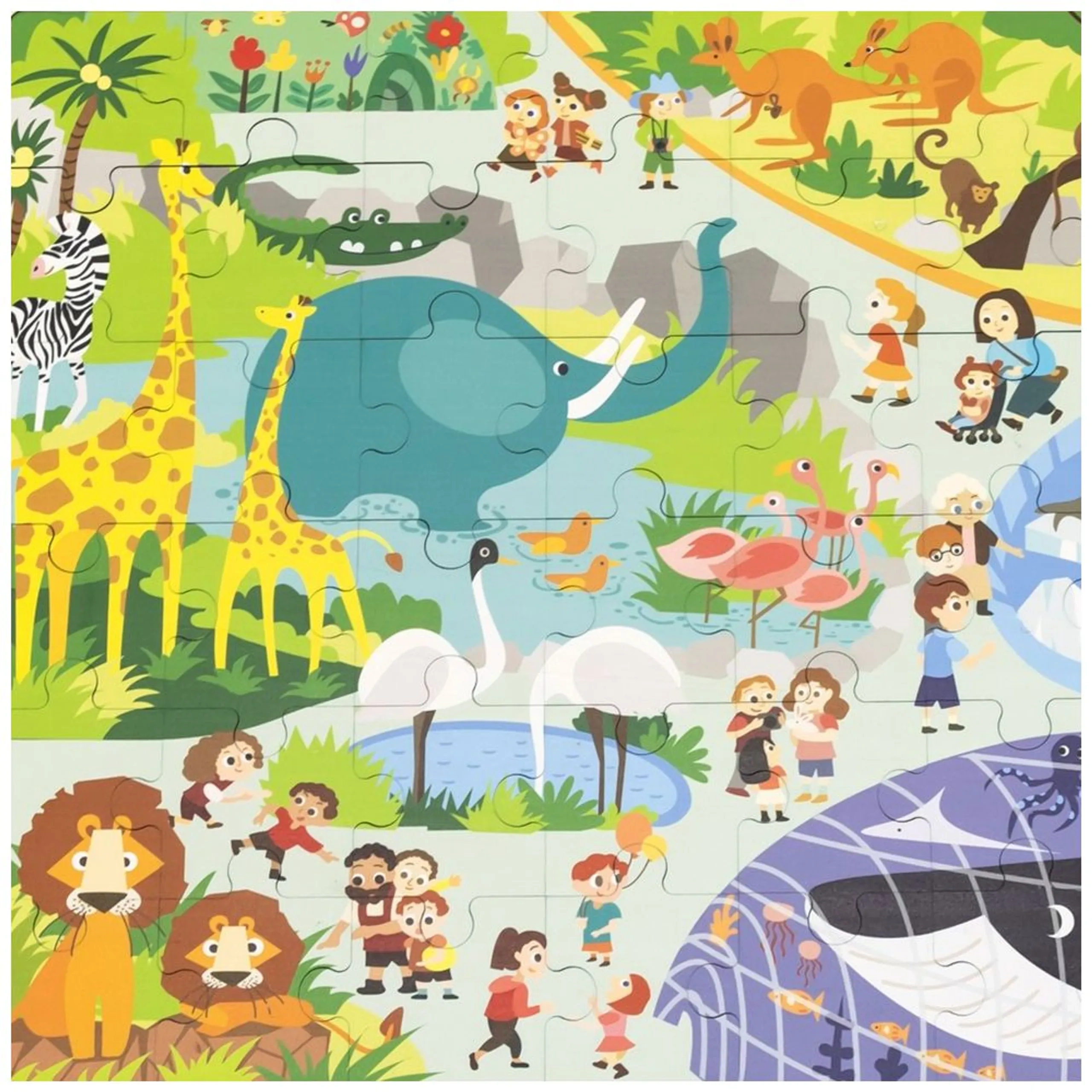 Zoo Wooden Puzzle (SW-44587) - 48 pcs
