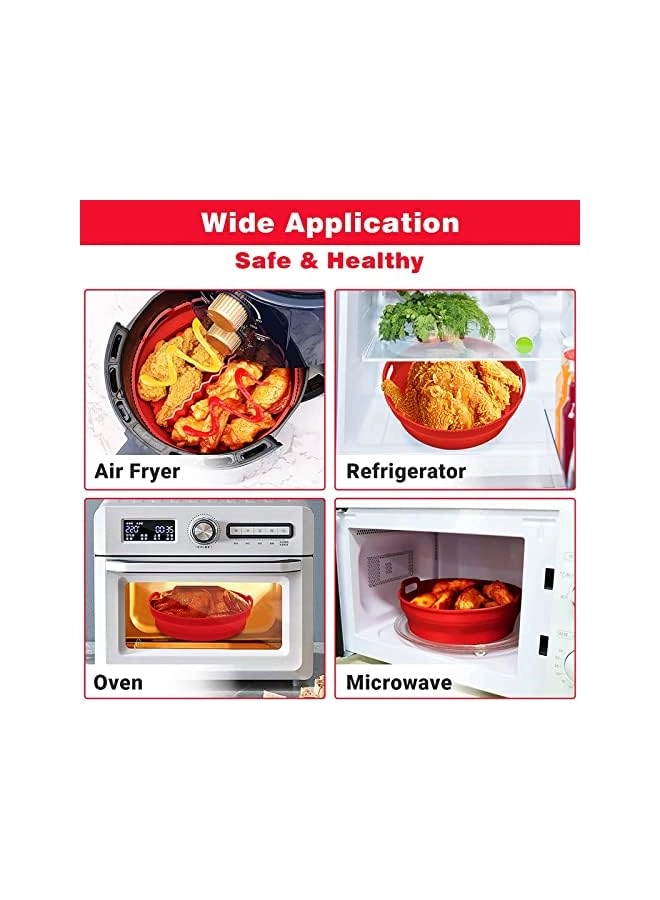 Air Fryer Silicone Liners - outside nylon fabric and built in aluminum foil 2Pcs