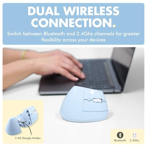 Vertical Ergonomic Mouse - 2.4G wireless receiver Bluetooth