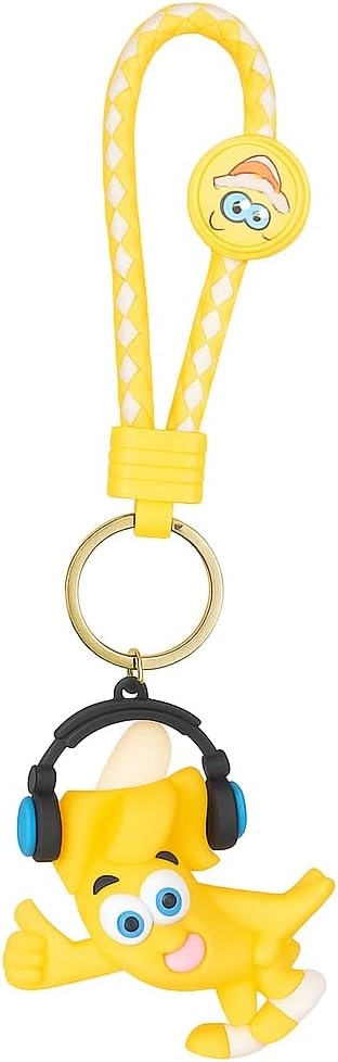 FITTO Banana Fruit 3D Doll Car Keychain - Yellow