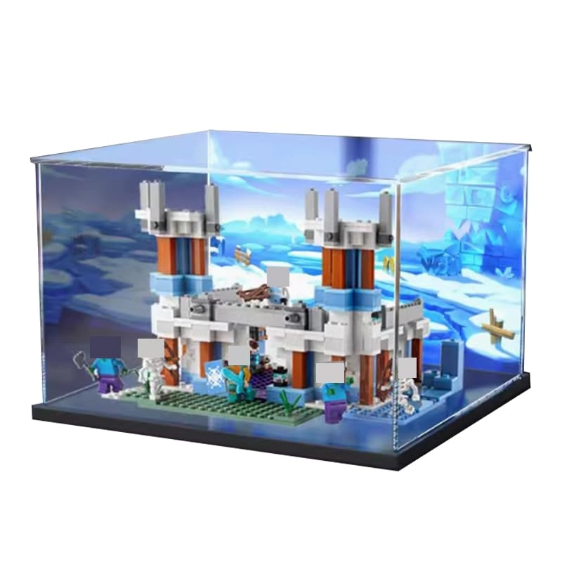 HCAEIOFJ Clear Acrylic Display Case - 11.81x9.84x7.84in. Black Bottom+background