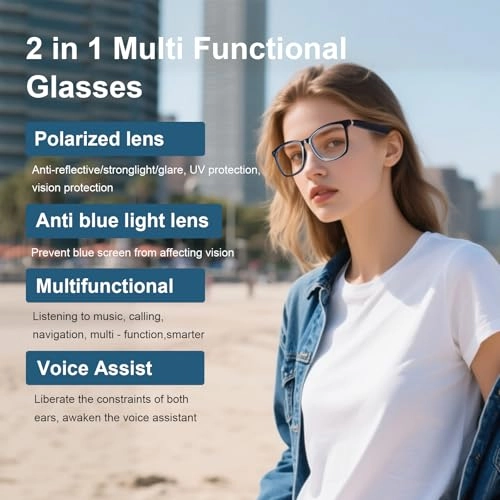 Smart Bluetooth Audio Glasses - Dual Speaker Open Ear