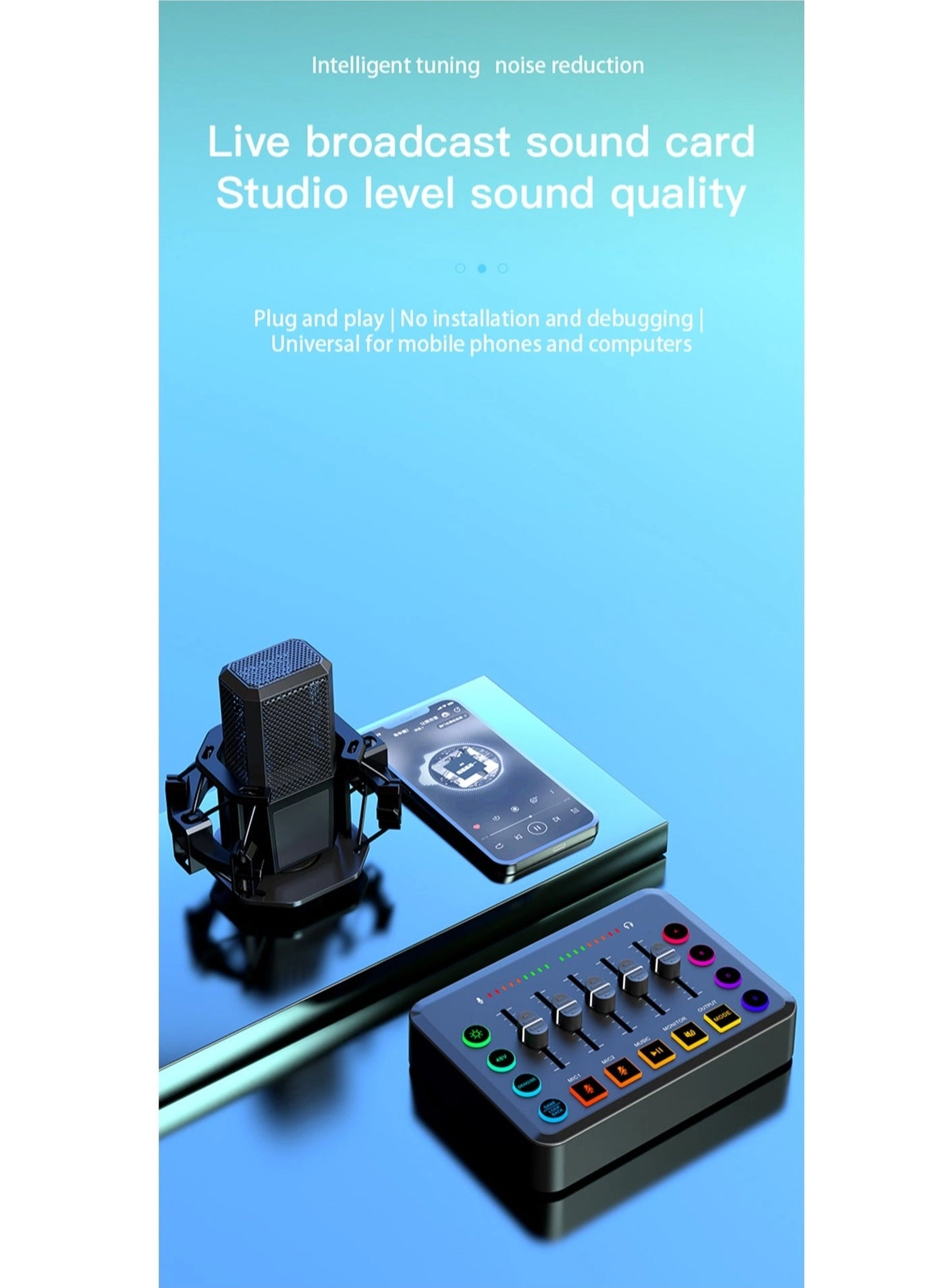 Audio Mixer - HD Rechargeable 48V Phantom Power Set