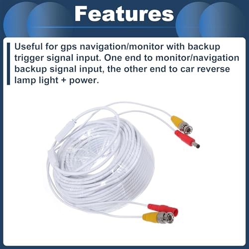 Reverse Rear View Parking Camera Video Cable - BNC+DC