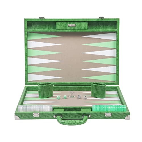 Backgammon Set - 20 inch 44mm Checkers Vegan Leather