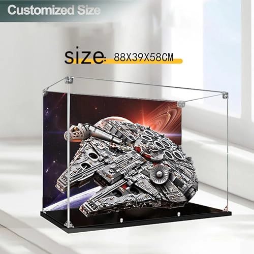 Acrylic Display Case - Compatible with Lego 75192 Black Base 85X65X25cm