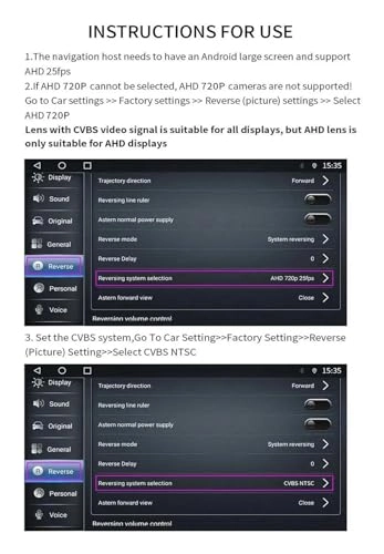 AHD Car Brake Light Rear View Reverse Camera - Night Vision Wire AHD