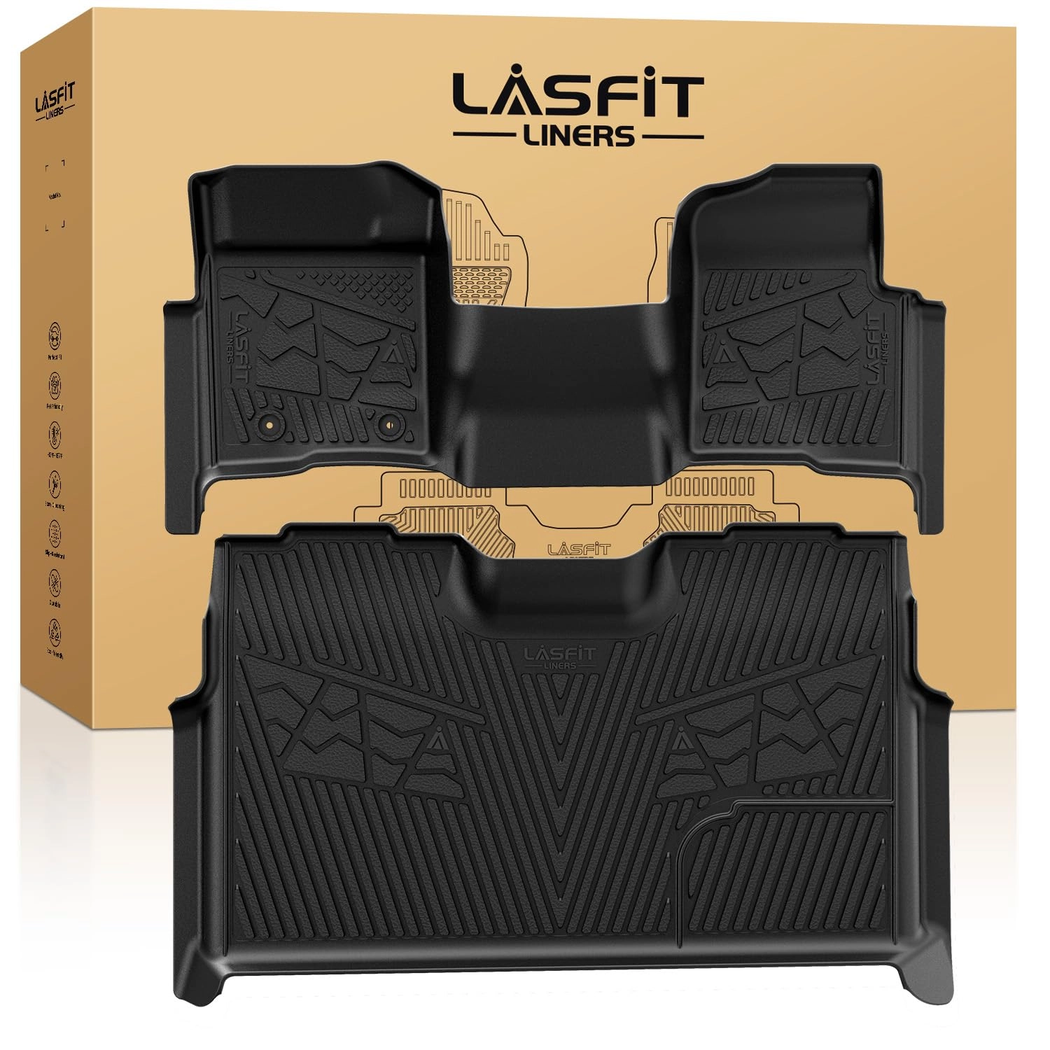 LASFIT Floor Mats - Ford F-150 SuperCrew 2011-2014 Front & Rear Rows