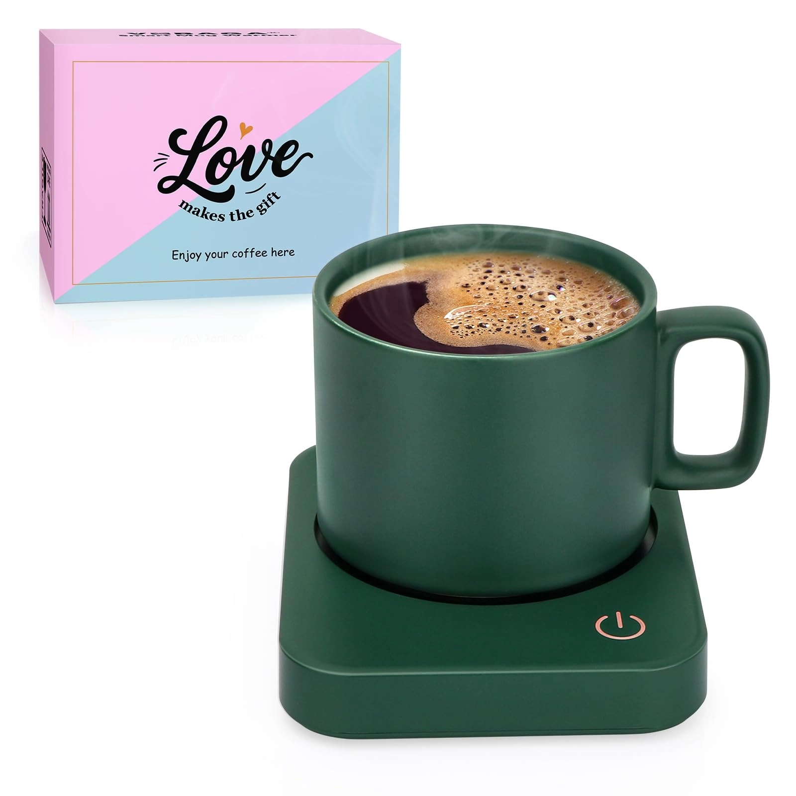VOBAGA Mug Warmer + Ceramic Mug - 11 ounces