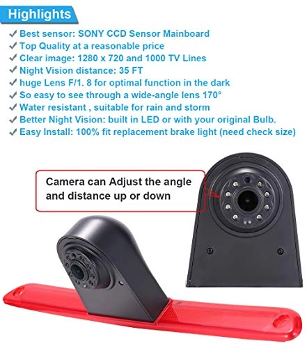 HD IP68 Rear View Camera - Night vision 1280x 720 pixels + 7'' Monitor