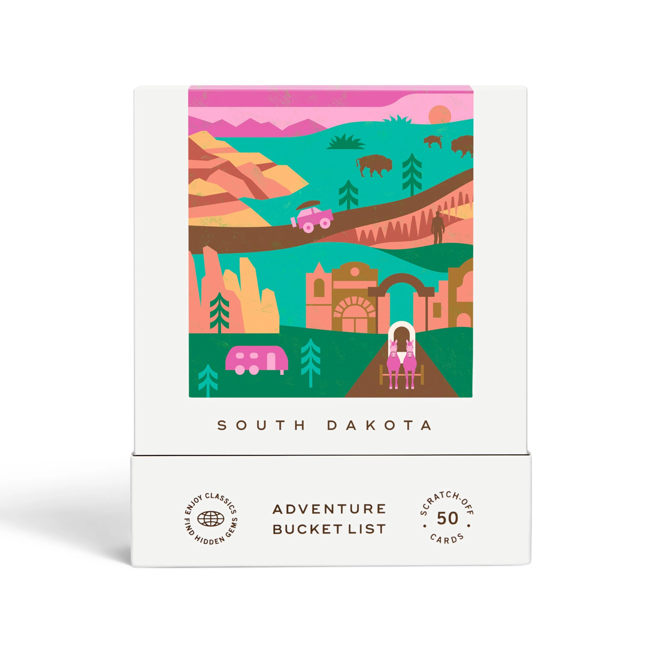 Reach International Outfitters South Dakota Adventure Bucket List - 50 Scratch-Off Cards