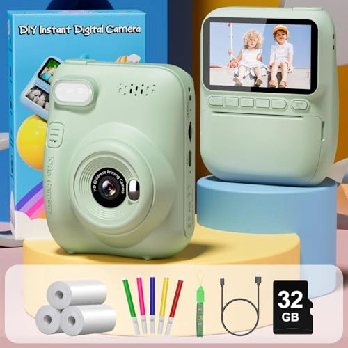 Instant Print Camera - 3.0" 1080P 32GB Pink