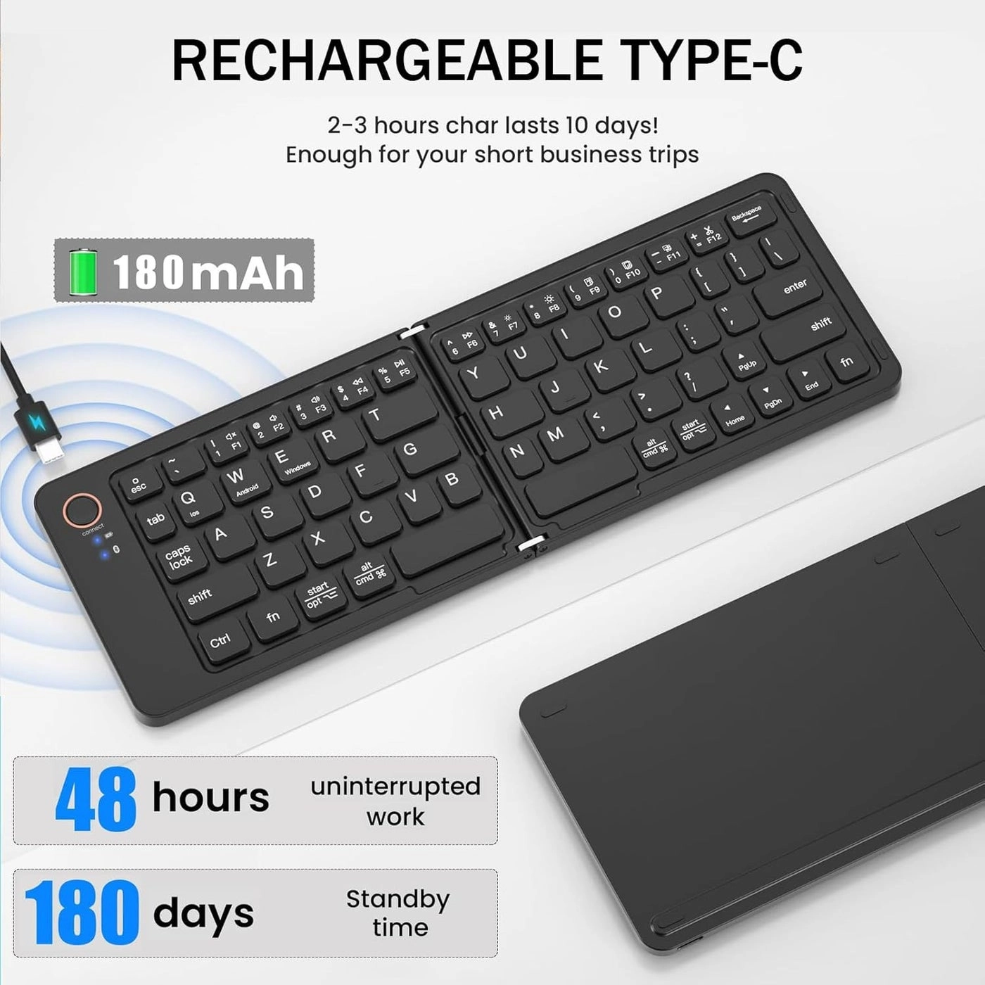 Foldable Bluetooth Keyboard - Wireless