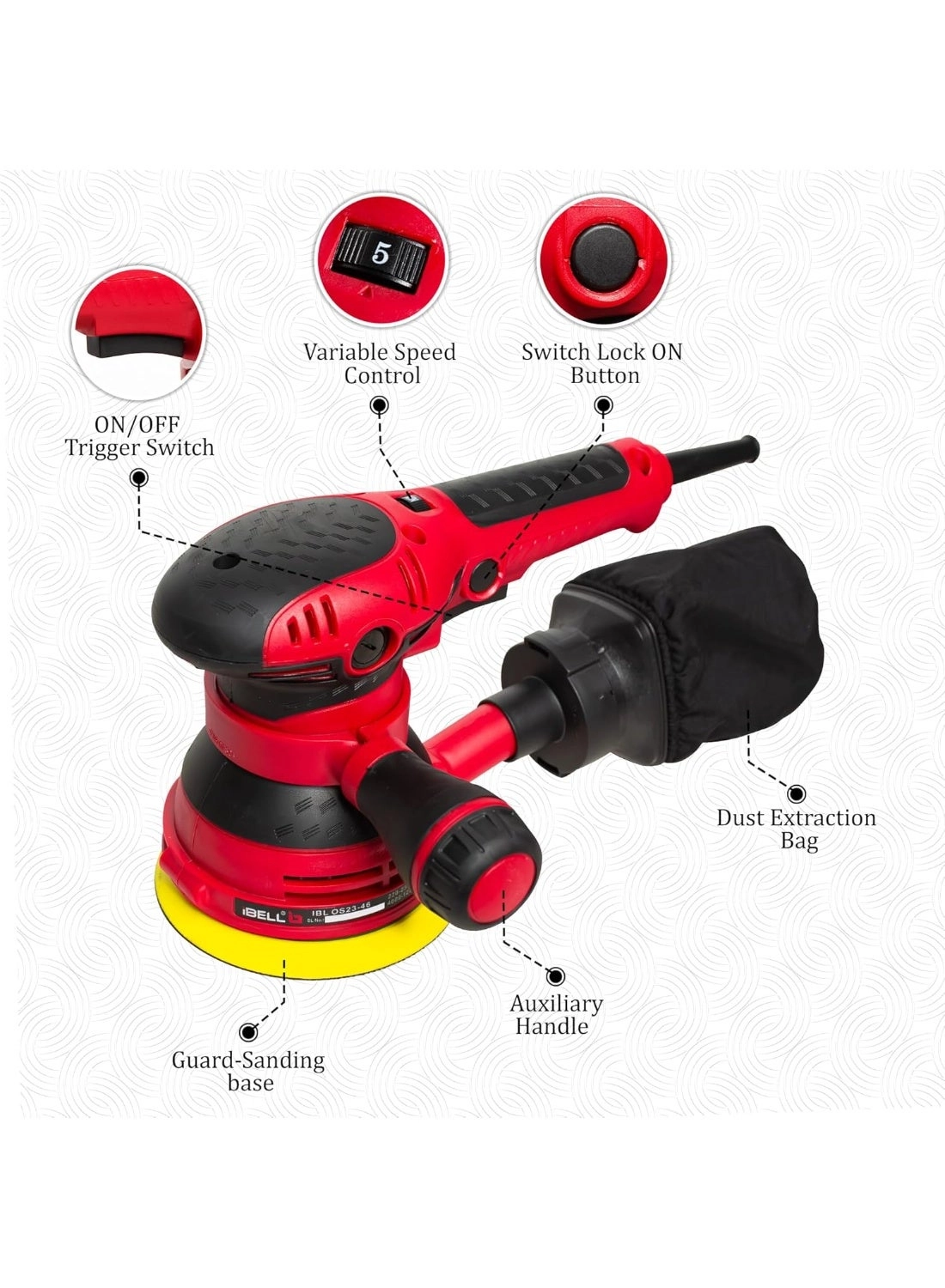 Orbital Sander - 300W 125mm 12000RPM