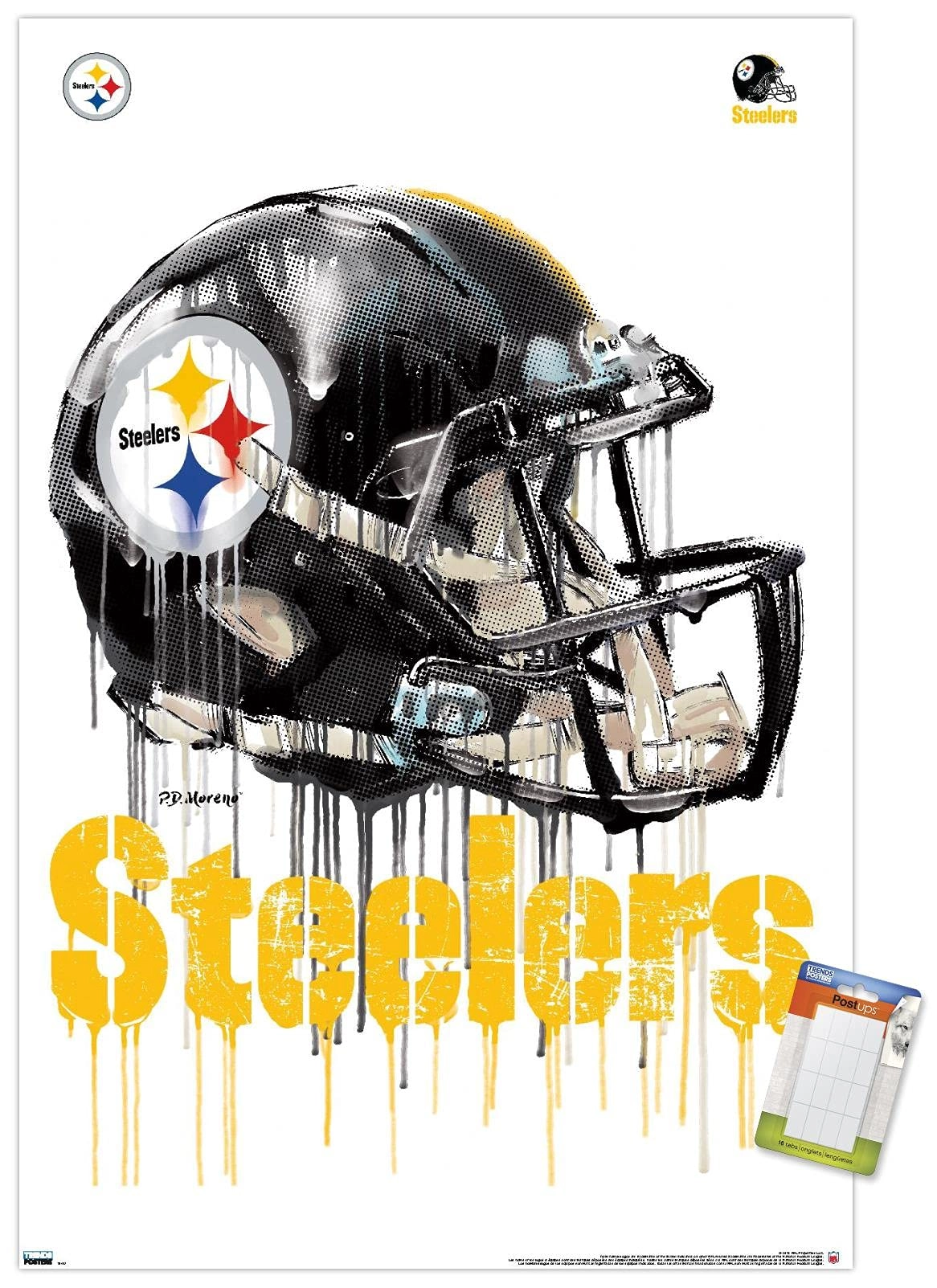 Trends International NFL Pittsburgh Steelers - Drip Helmet 20 - Paper 22.375" x 34" Bundle