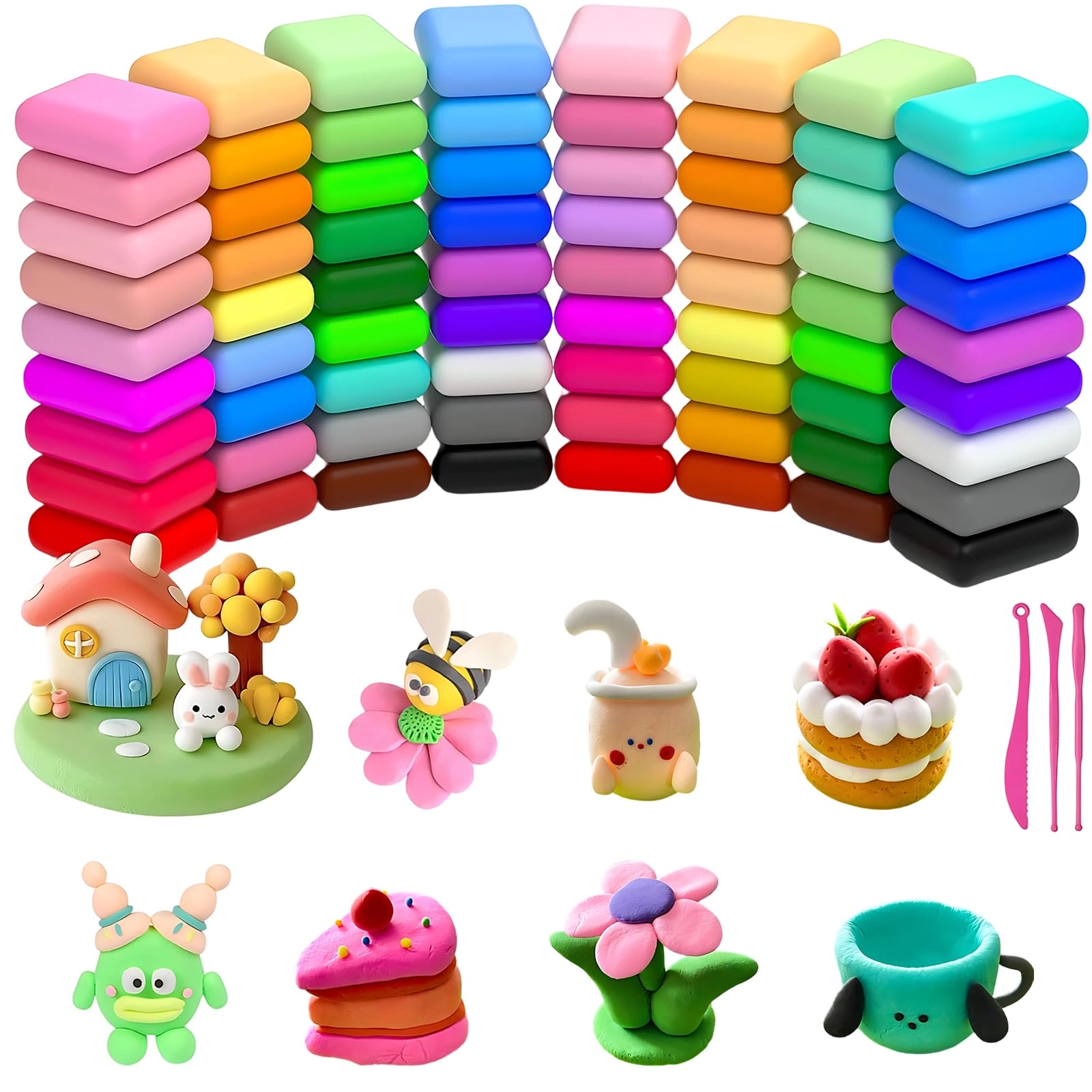 PMELCXD Air-Drying Modelling Clay Set - 470 g 72 pcs.