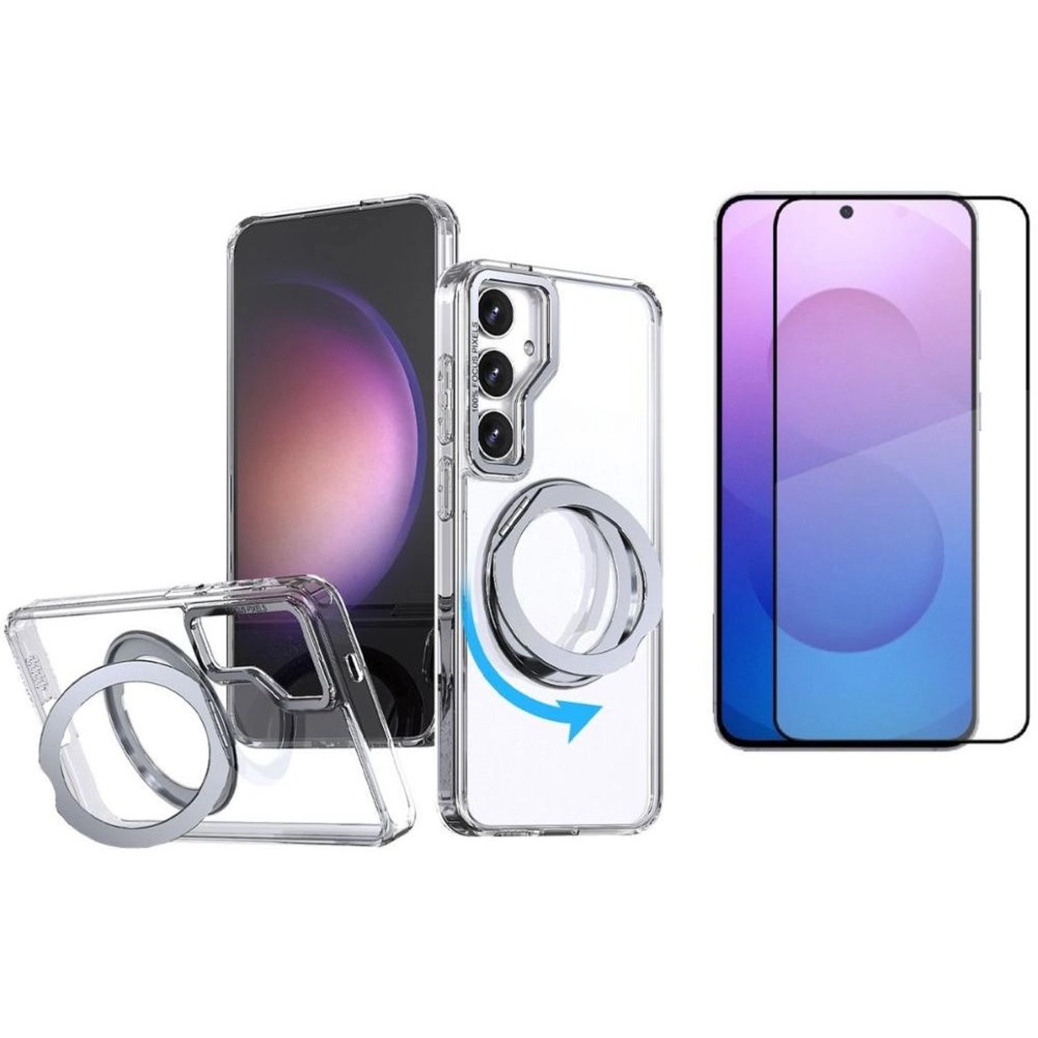 glassology MagSafe Case - Assorted + Tempered Glass Screen Protector for Samsung S25 FE