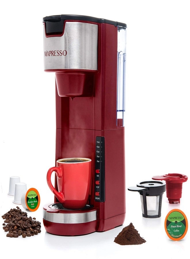 Mixpresso Single Serve Brewer - KCup Compatible Adjustable Drip Tray 5 Brew Sizes
