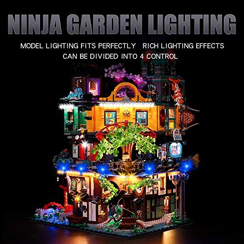 LED Light Kit for Lego 71741 Ninjago City Gardens - RC Version Remote