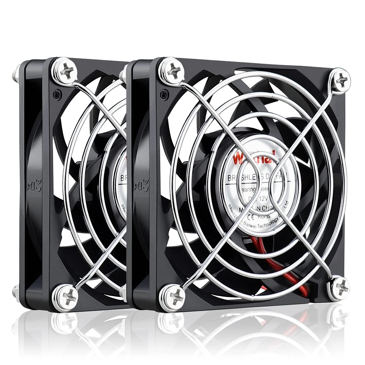 Wathai DC 12V Cooler Case Fan - 70mm x 70mm x 15mm 2Pack