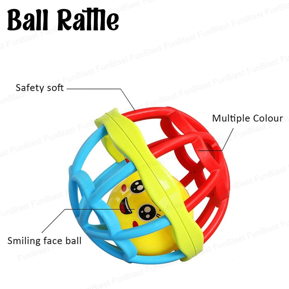 Soft Chewable Rattle Ball Toy - Suitable for 3 Months & Above. soft rubber