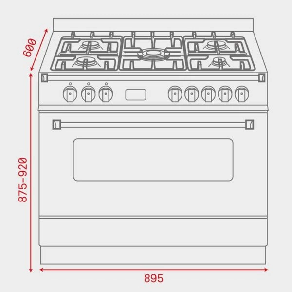 FS3FF L90GG SS GAS Cooker