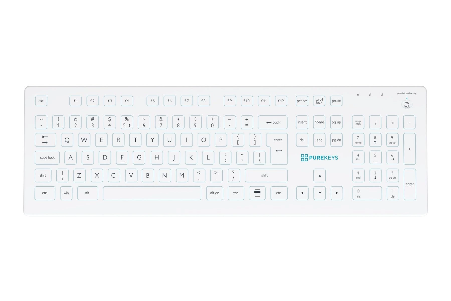 PUREKEYS Medical Keyboard - Wired