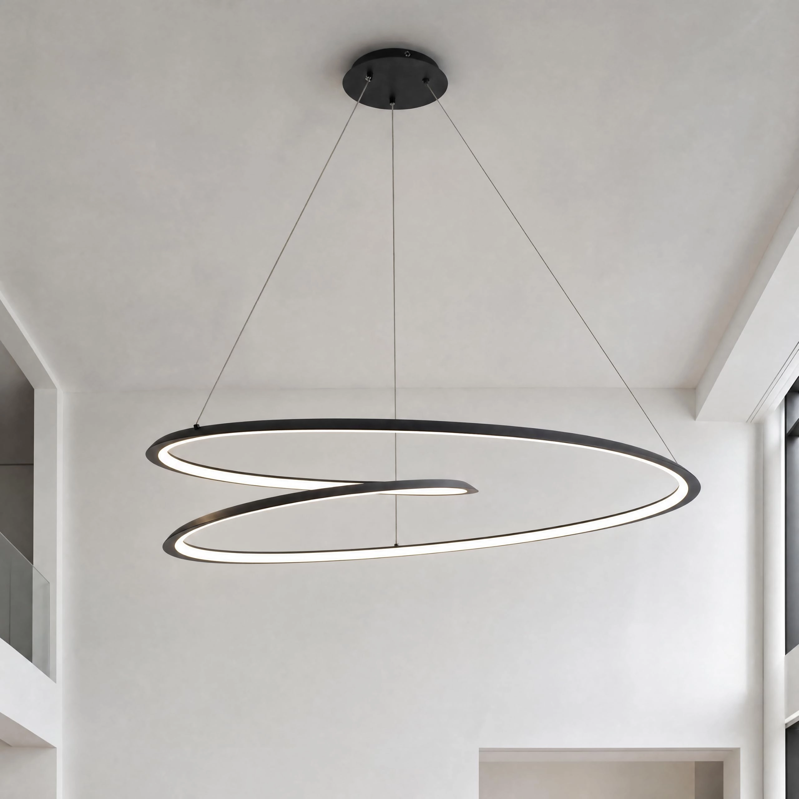 Modern Round LED Chandelier - 3000K–4000K–6000K Dimmable