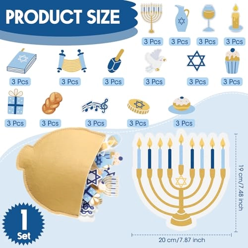 Hanukkah Scavenger Hunt Game - English Kid 15 pcs