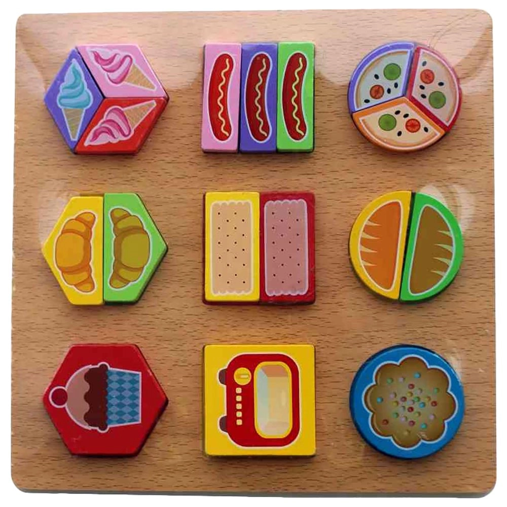 Paired Shape Puzzle Food - Suitable for 2 years and above 9 pieces