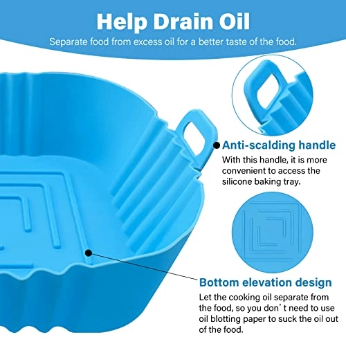 Square Air Fryer Silicone Liners - Silicone 4 piece(s)