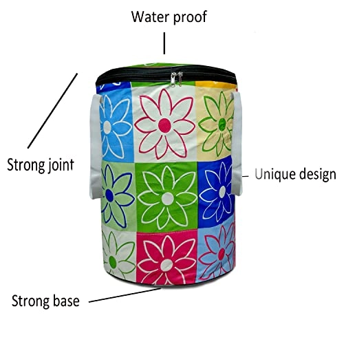 Washing Machine Cover - Waterproof Suitable for 6 Kg, 6.5 kg, 7 kg, 7.5 kg + Designer Laundry Bag - 1 Pc