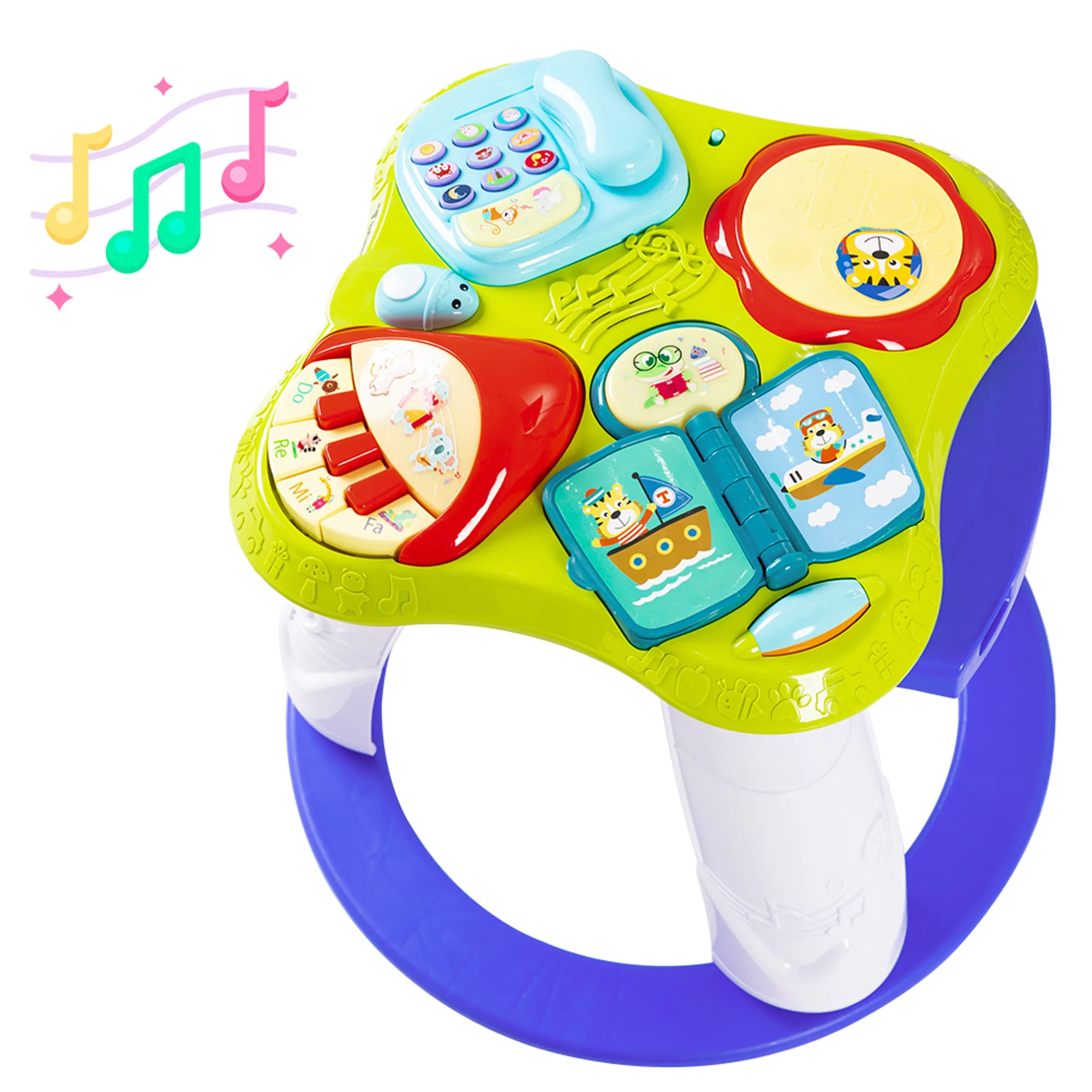 3 in 1 Baby Walker - Green Musical keyboard