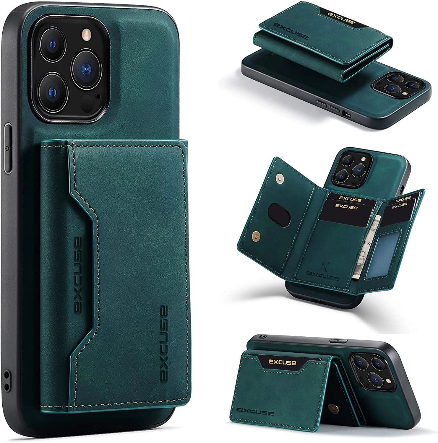 AMANI TRADING FZE UAQ UAE Premium Case for iPhone 14 Pro Max - Leather TPU Trifold Wallet