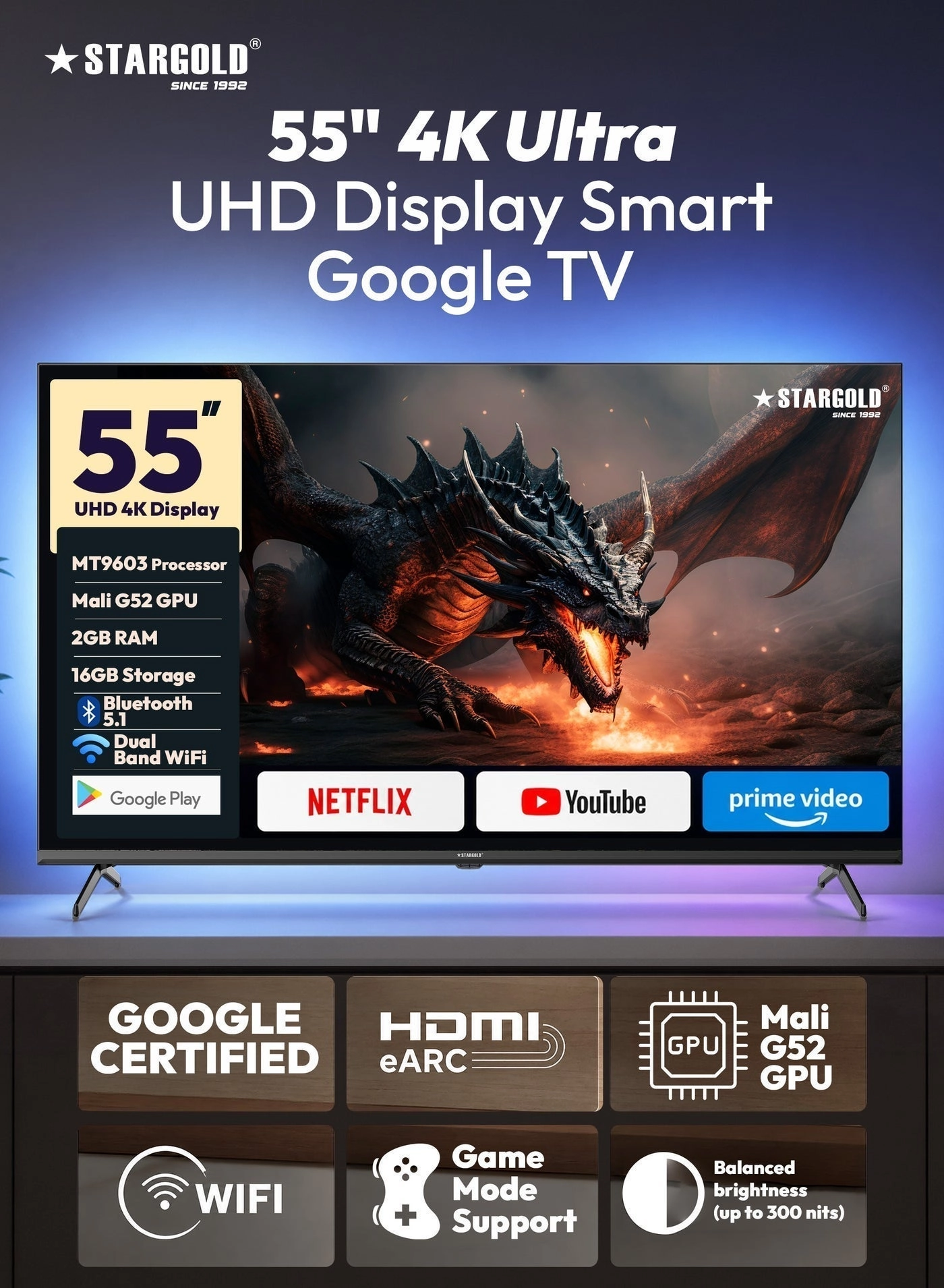 Stargold TV SG-C5525 SMART 55"