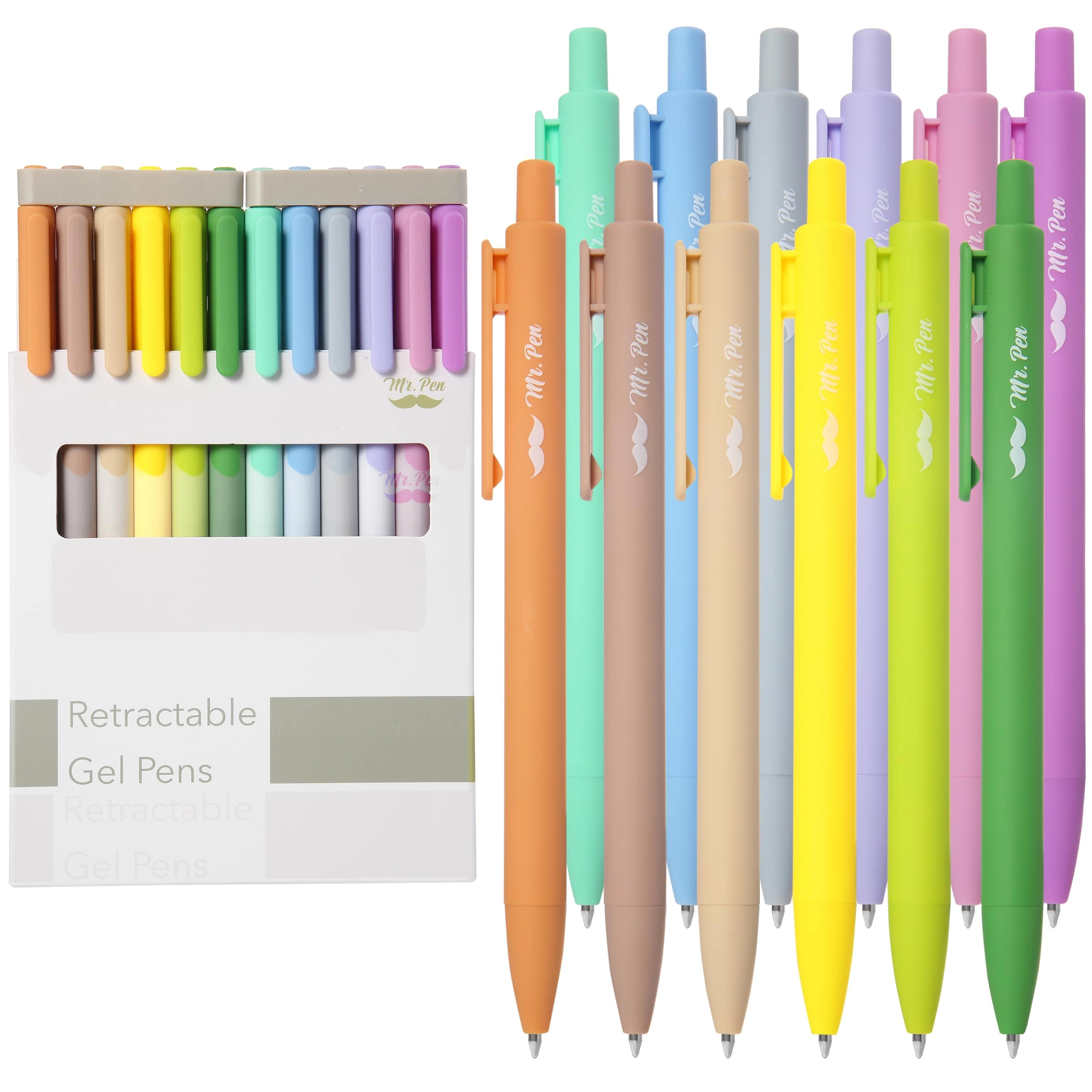 Retractable Gel Pens - 12 Pack 0.7mm