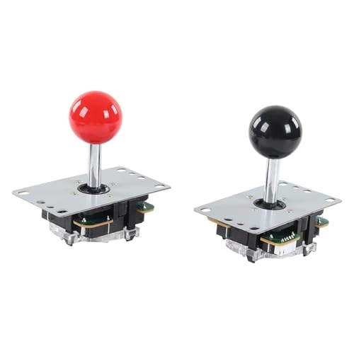DIY Buttons Kit - Removable Ball Head Joystick 2 Players Red and Black