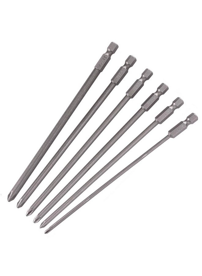 1/4 Hex Shank Magnetic Cross Phillips Screwdriver Bits - 6Pcs 5.9-Inch Length