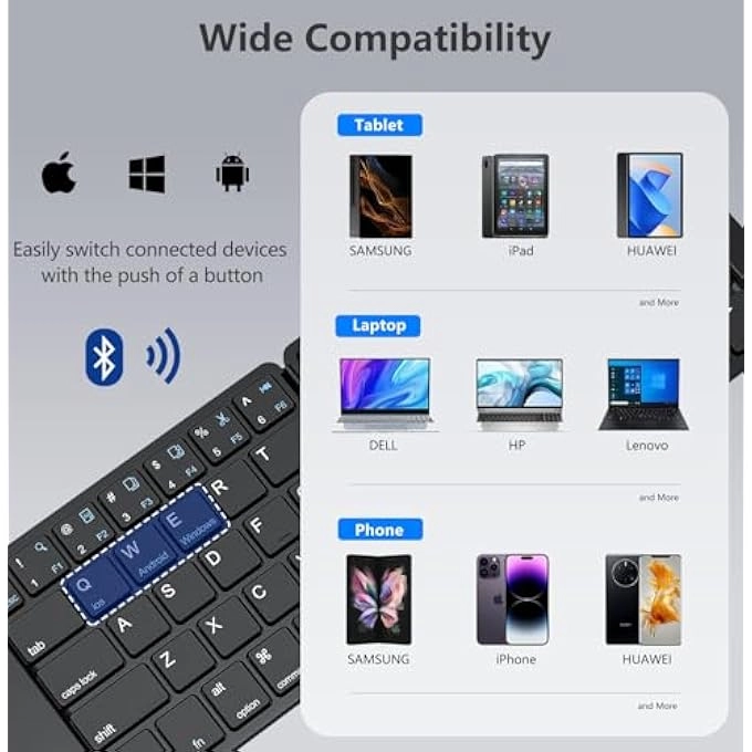 TRI-FOLD BLUETOOTH KEYBOARD - Wireless