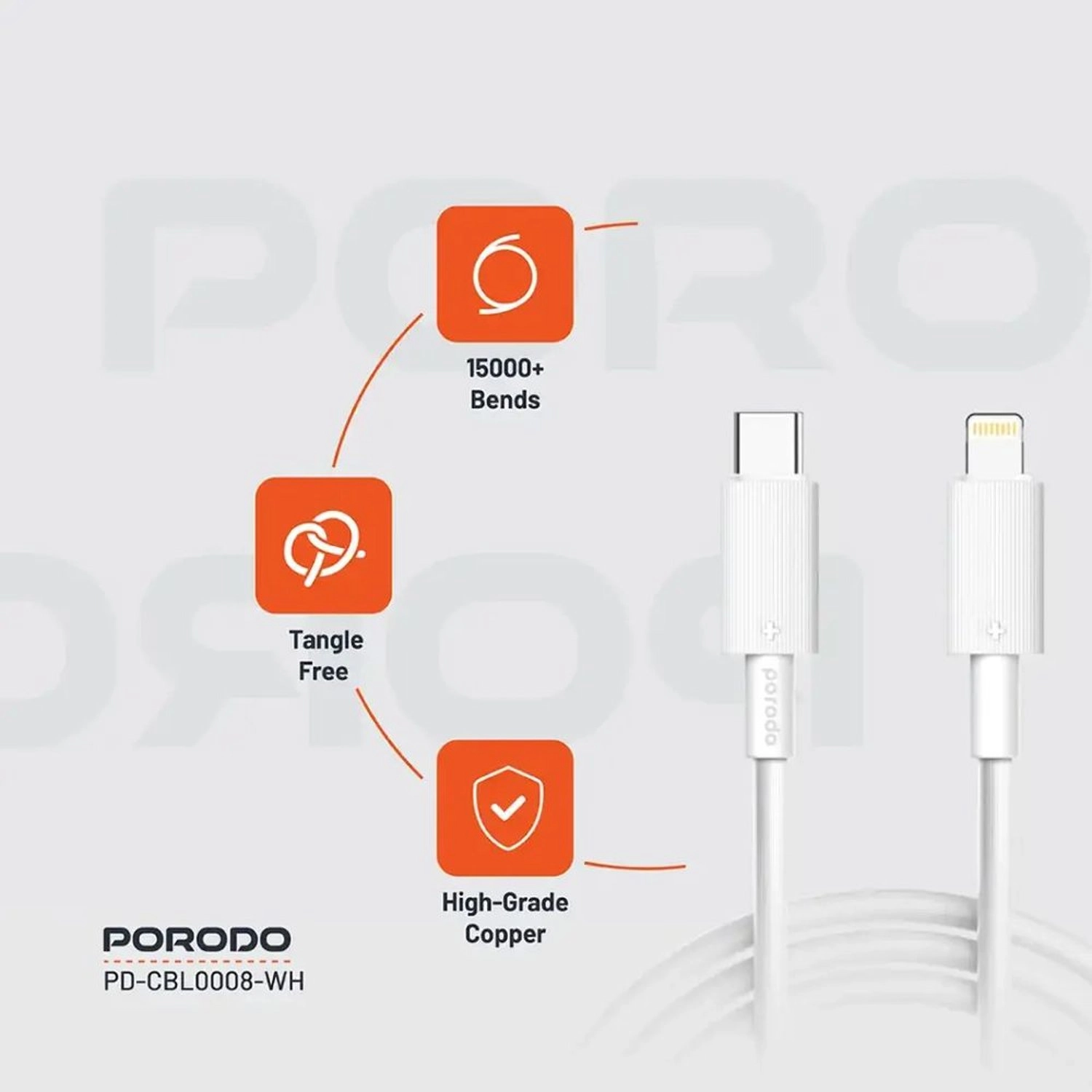 Type-C To Lightning Braided Cable Type-C to Lightning PD 30W Fast Charging 3m